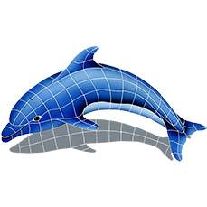 DOLPHIN WITH SHADOW LEFT by Artistry by Mosaics