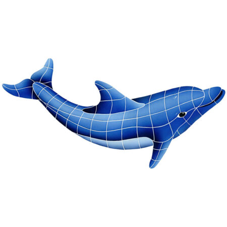 DOLPHIN RIGHT 20″ x 40″ (DOLBLURM) by Artistry in Mosaics