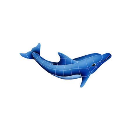 DOLPHIN RIGHT 15″x 30″(DOLBLURS) by Artistry in Mosaics