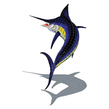 MARLIN WITH SHADOW  92″x56″ by Artistry in Mosaics