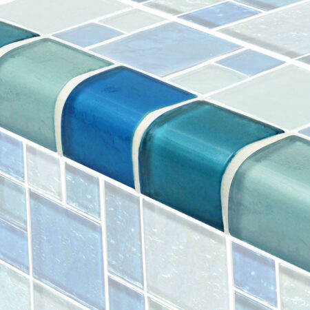 BLUE BLEND TRIM MIXED (TRIM-GG8M2348B18) LINEAR FOOT by Artistry in Mosaics