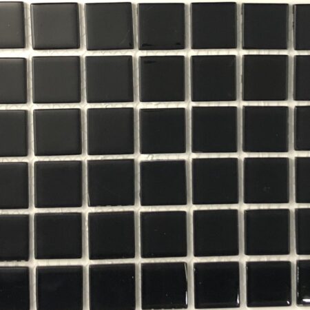 1″x 1″ Black glass tile