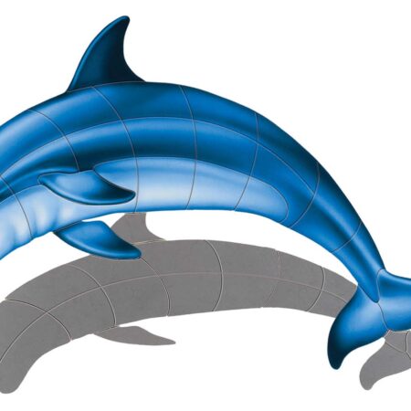 Bottlenose Dolphin-A (with shadow) by Custom Mosaics