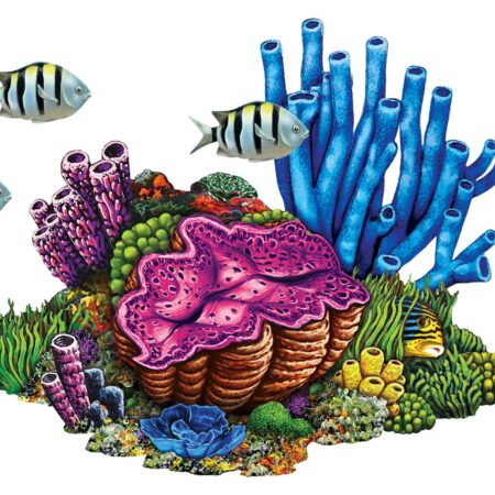 Coral Reef with Fish 27″ x 22″ by Custom Mosaics