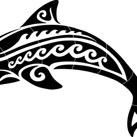 Tribal Dolphin –  36″ x 20″ by Custom Mosaics