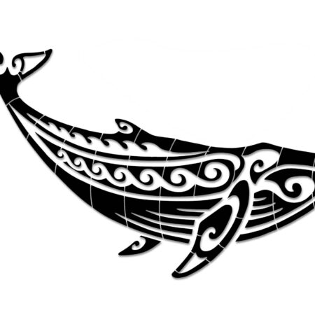 Tribal Humpback Whale 75″X30″ by Custom Mosaics