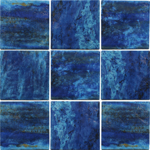 Blue 6×6 porcelain tile coral series