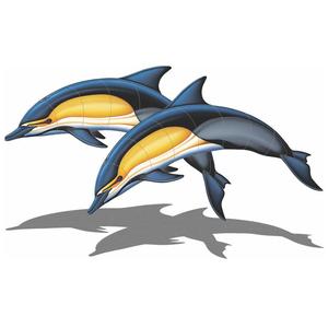 Common Dolphin – A Double (with shadow) by Custom Mosaics