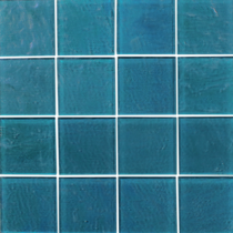 Turquoise  3×3 Textured Glass Mosaic  12×12 Sheet