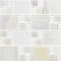 White Random Glass Mosaic 11.75×11.75 Sheet