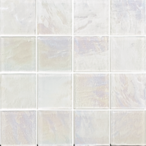 White 3×3 Textured Glass Mosaic  12×12 Sheet