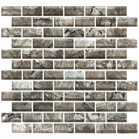 ROCK TAUPE 1X2 GLASS TILE