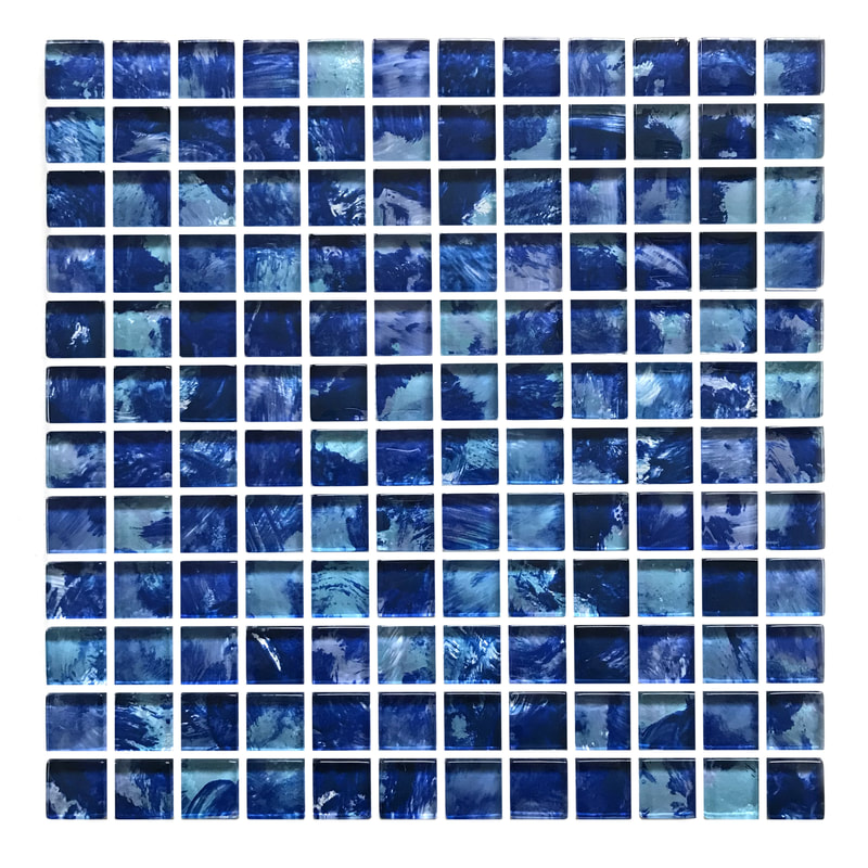 Storm Blue 1x1 Glass Tile Pools And Surfaces Distributor