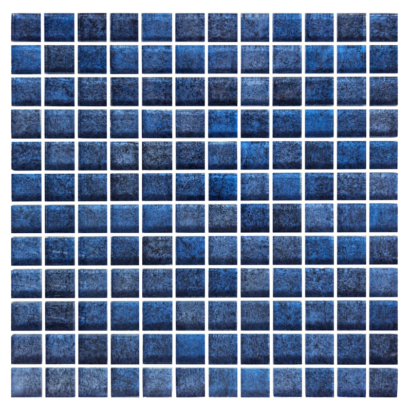 Trend Blue 1x1 Glass Tile Pools And Surfaces Distributor