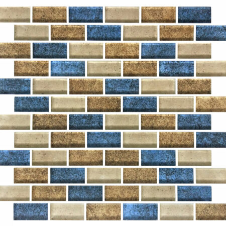 TREND BLUE & BROWN MIX GLASS TILE
