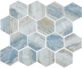 Aquatica Bark Bay Hexagonal Mosaic