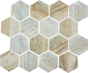 AQUATICA BARK Cinnamon Hexagonal  Mosaic