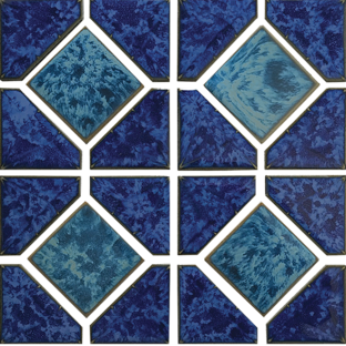 Pacific Blue Porcelain Akron Mosaic 12×12 Sheet