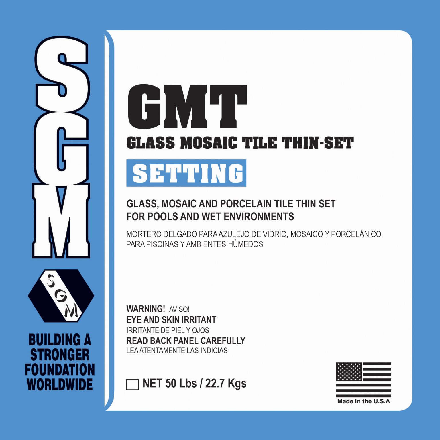 SGM Glass Mosaic Tile (GMT) ThinSet Mortar POOLS & SURFACES DISTRIBUTOR