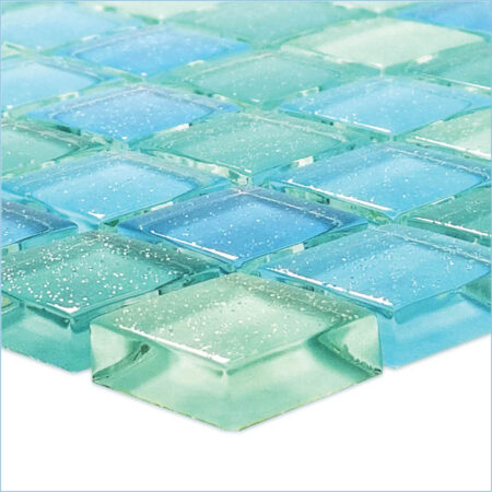 TURQUOISE BLUE BLEND 1×1 SAFETY FINISH (GC82323T1-NS) by Artistry Mosaics
