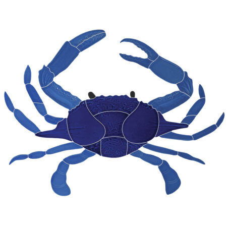 Crab, 16 blue  12″x 16″ by Artistry in Mosaics