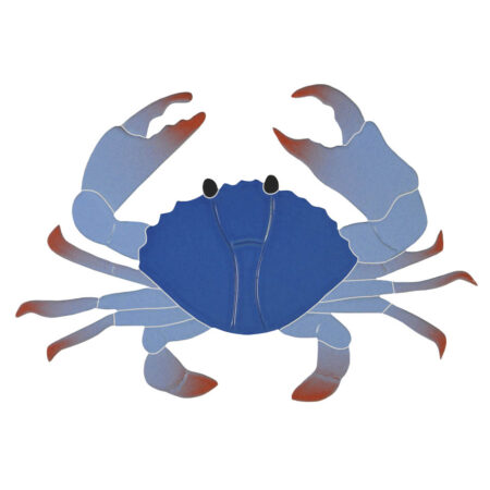 Crab, 8 blue  5″x 8″ by Artistry in Mosaics