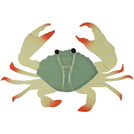 Crab, 8 green  5″x 8″ by Artistry in Mosaics