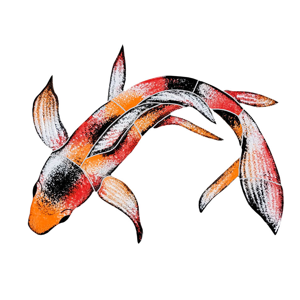 Koi Fish A 7 x 10 by Artistry in Mosaics - POOLS & SURFACES