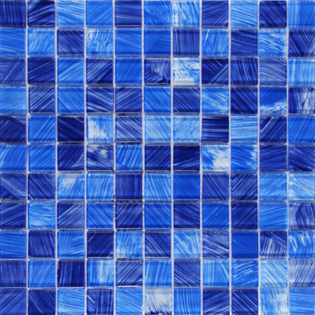 WATERCOLORS MIX BLUE 1X1 GLASS MOSAIC