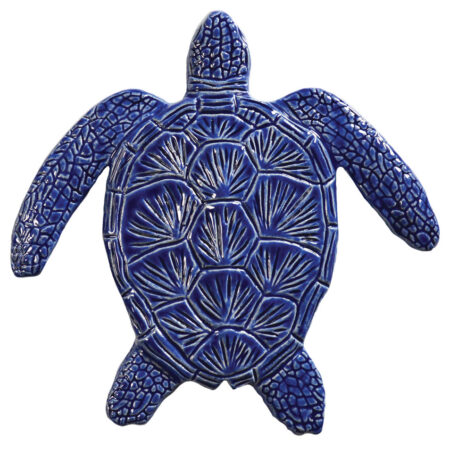 Loggerhead Turtle blue 6″ by Artistry in Mosaics