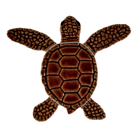 Loggerhead Turtle Mini brown 4″ by Artistry in Mosaics