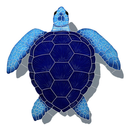 Loggerhead Turtle blue with shadow by Artistry in Mosaics