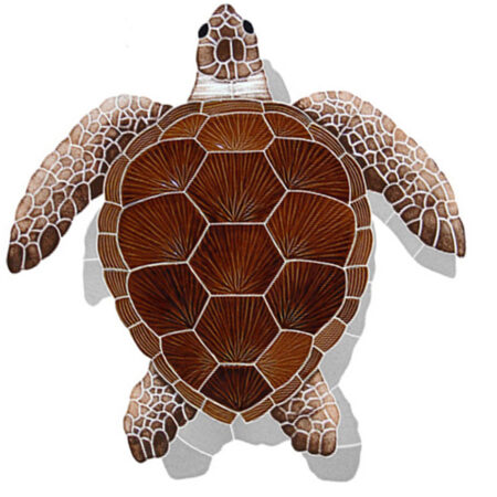 Loggerhead Turtle brown with shadow by Artistry in Mosaics