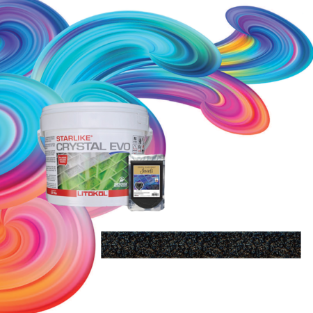 The Tile Doctor Starlike Crystal EVO 700 Epoxy Grout + Black Pearl J.16